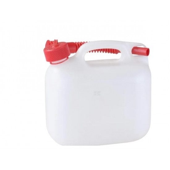 Posoda HDPE 5 L za gorivo z izlivom bela Posoda HDPE 5 L za gorivo z izlivom bela