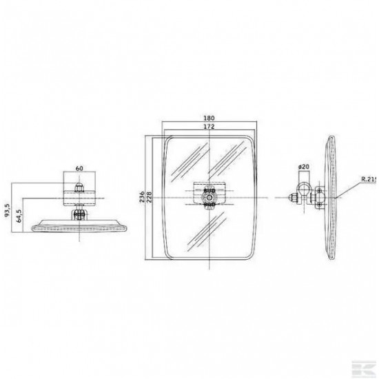 Ogledalo L-D za CX-L,GM,X4,F,VPD7/9000,6600 Ogledalo L-D za CX-L,GM,X4,F,VPD7/9000,6600
