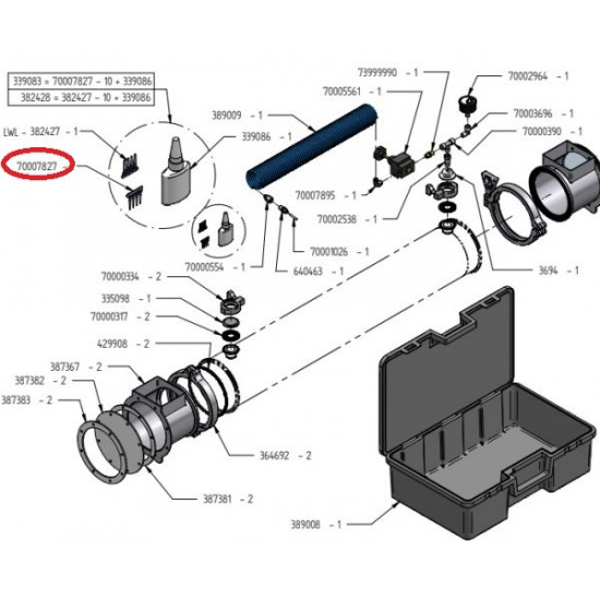 Bucher PVC čep 1,5 mm za zaprtje membrane FX (70007827)