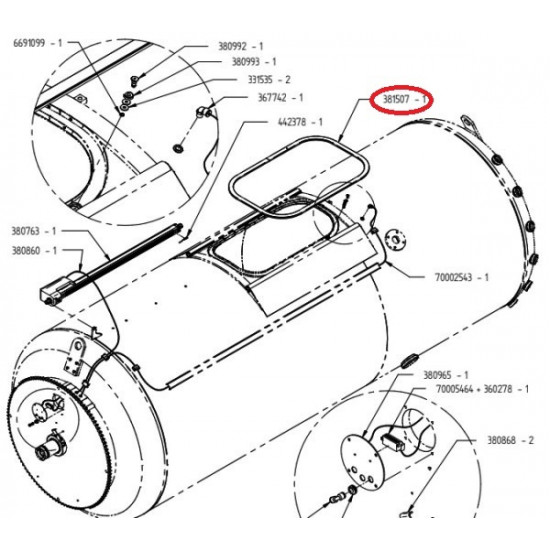 Bucher tesnilo vrat stiskalnice XPlus 80, l=2565 mm (381507) Bucher tesnilo vrat stiskalnice XPlus 80, l=2565 mm (381507)