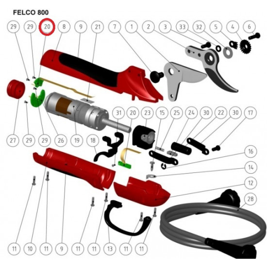 Felco elektr. priključek pogona 800/810 (800/36)